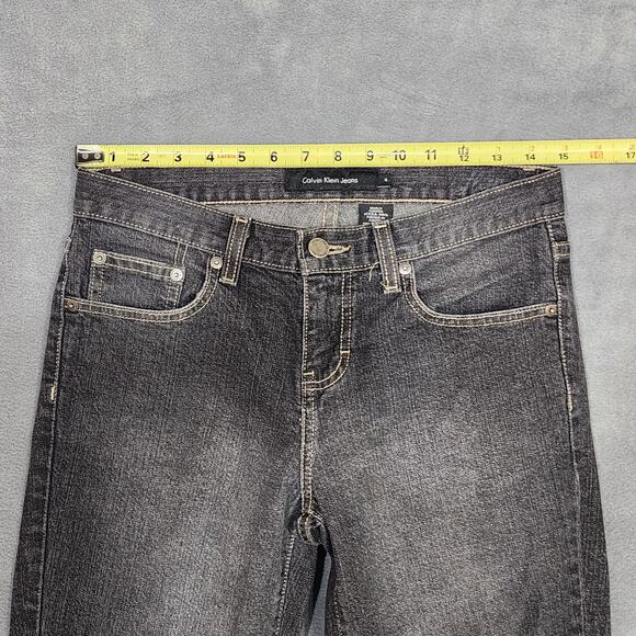 Calvin Klein Jeans Stretch Flare Distressed Black Size 4 - Picture 7 of 8